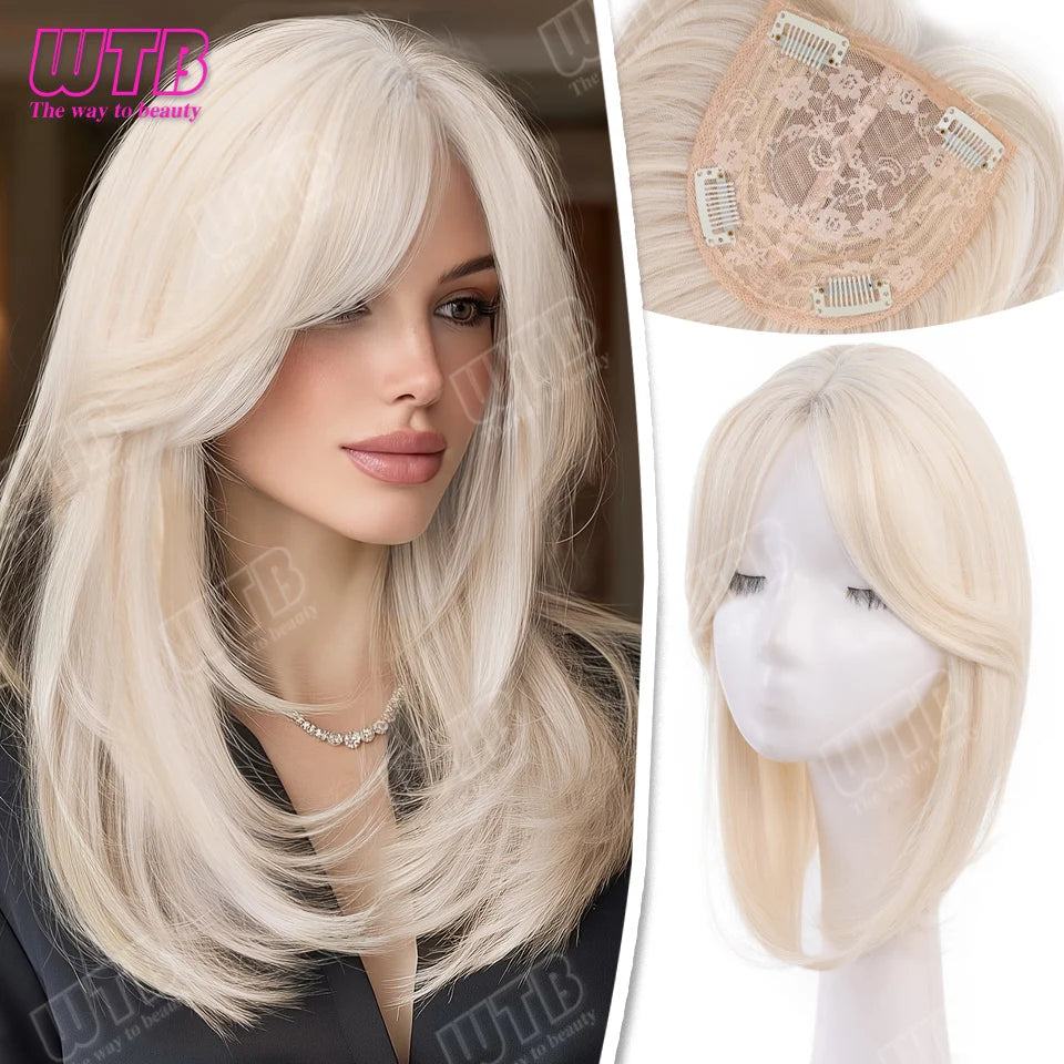 Hair Topper with Bangs & Layers Style Subtle Diva Volume