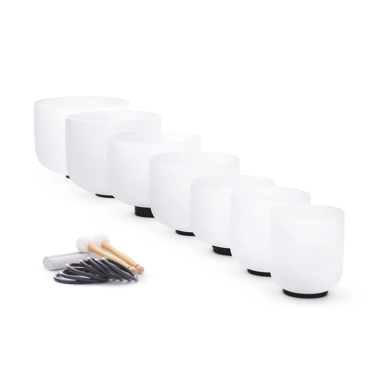 Crystal Singing Bowls Chakra Set of 7 with Carrying Cases for Yoga Medication Sound Healing for Deep Relaxation 7"-12"