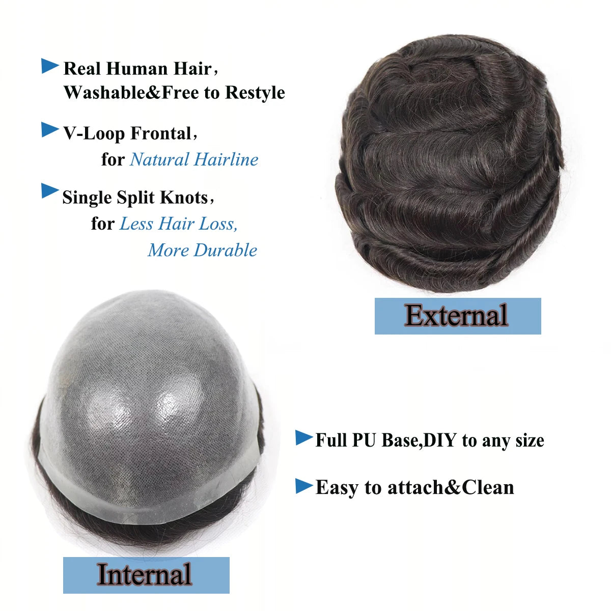 Breathable Toupee Remy Human Hair Natural Hairline Male Hair Extensions