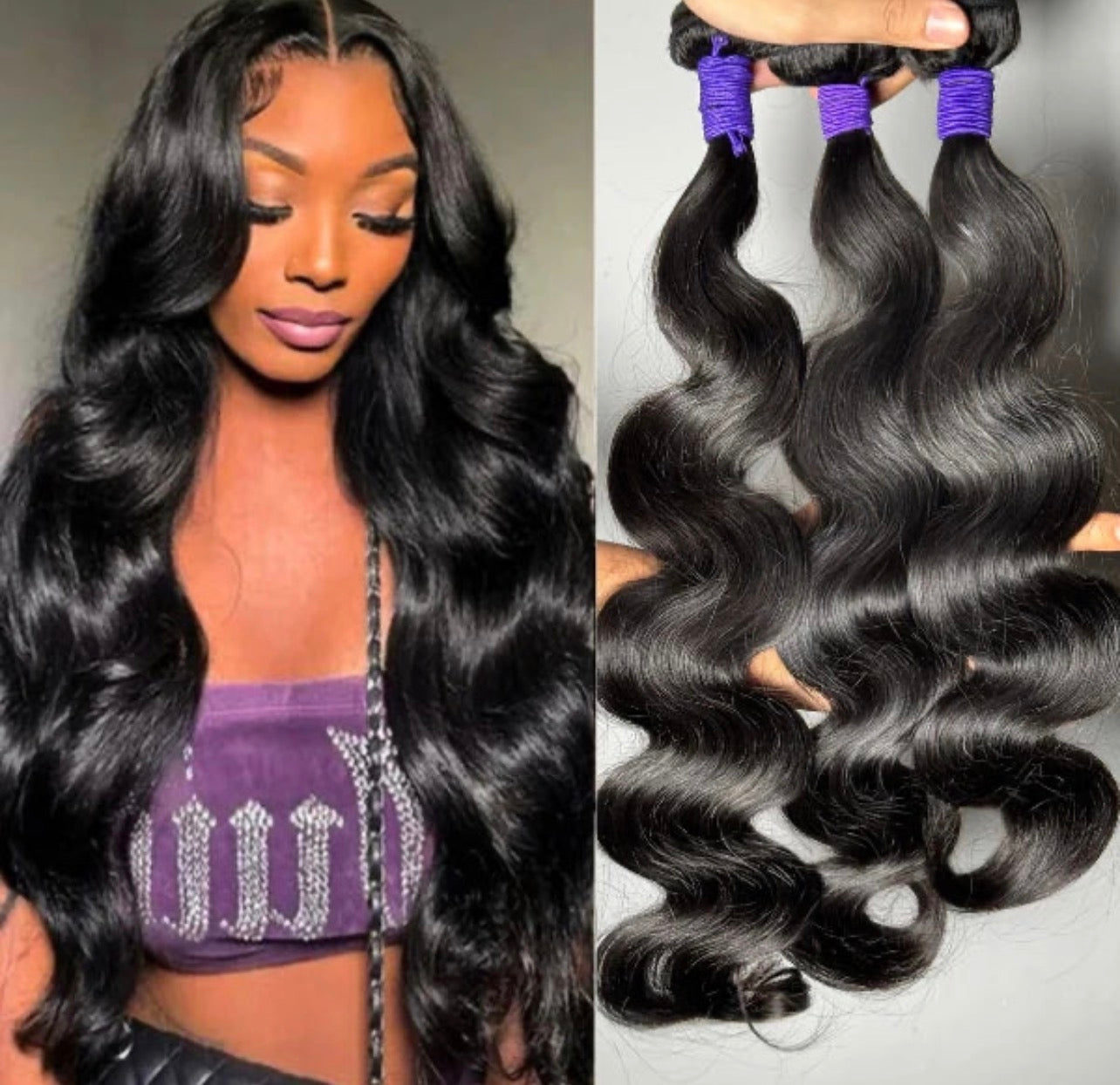 Weft Bundles Brazilian Straight Human Hair , Double Weft Quick Weave
