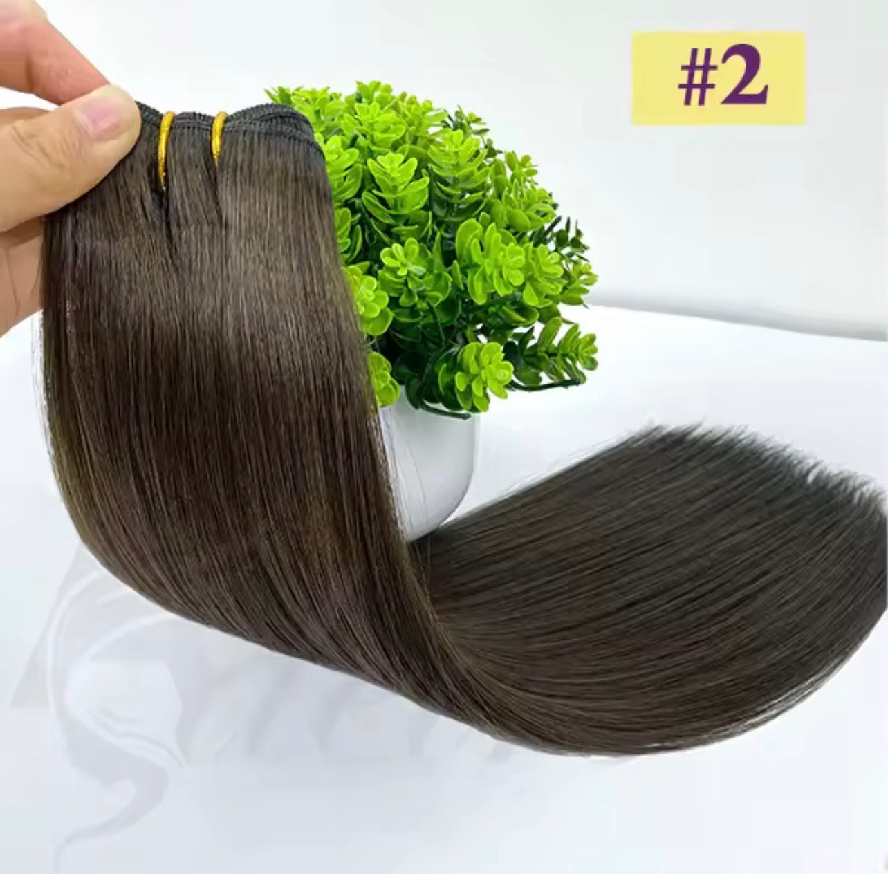 Weft Bundles Brazilian Straight Human Hair , Double Weft Quick Weave