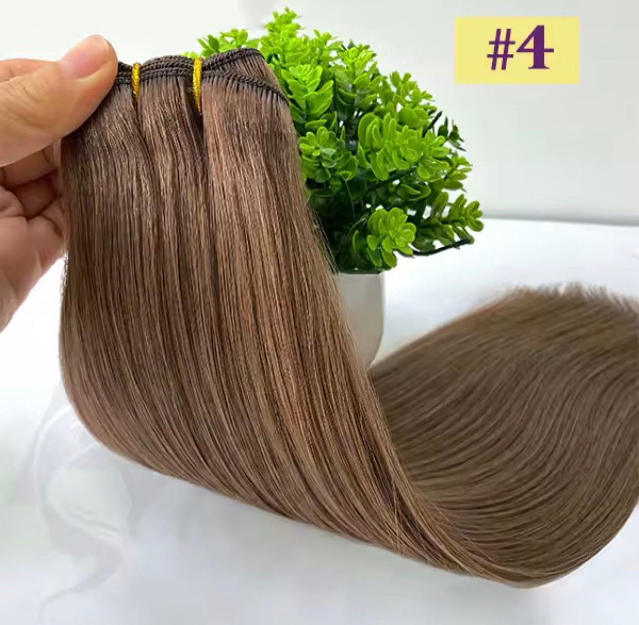 Weft Bundles Brazilian Straight Human Hair , Double Weft Quick Weave