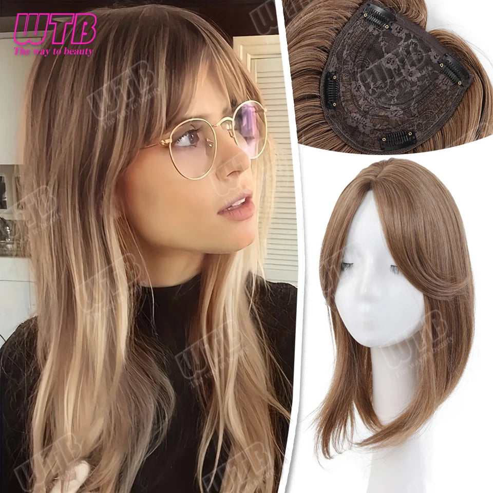 Hair Topper with Bangs & Layers Style Subtle Diva Volume