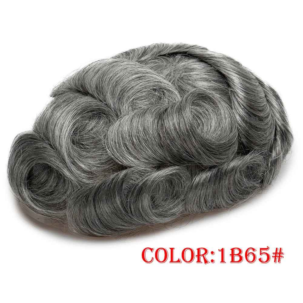 Remy Human Hair Toupee , Capillary Topper , Men's Brazilian Hair System