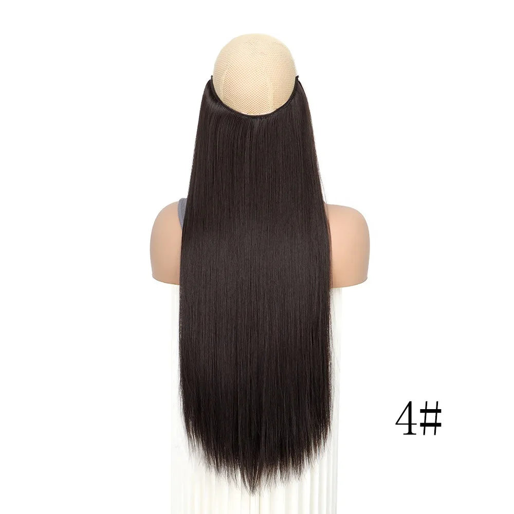 Invisible Halo Fish line Hair Extensions 24”