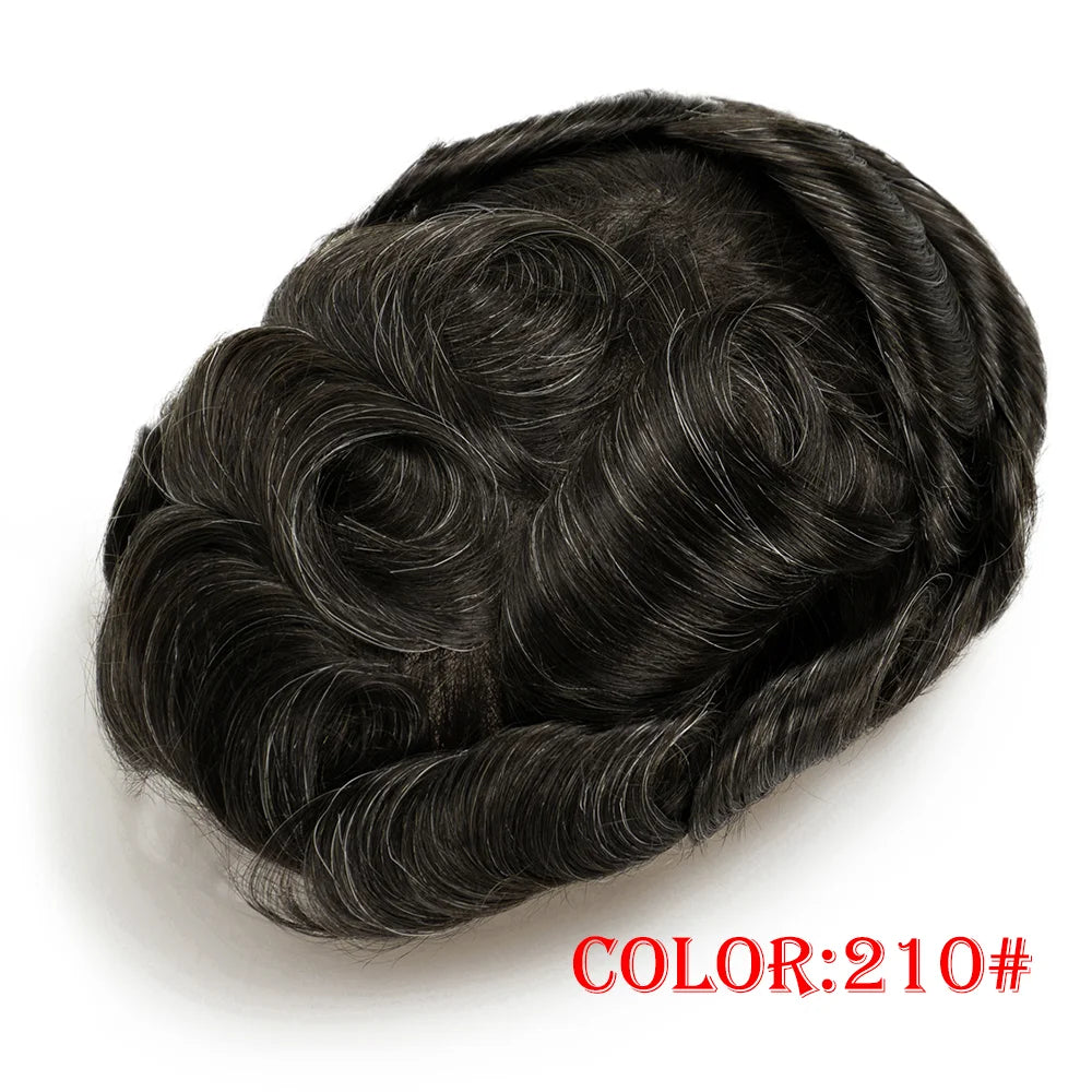 Remy Human Hair Toupee , Capillary Topper , Men's Brazilian Hair System