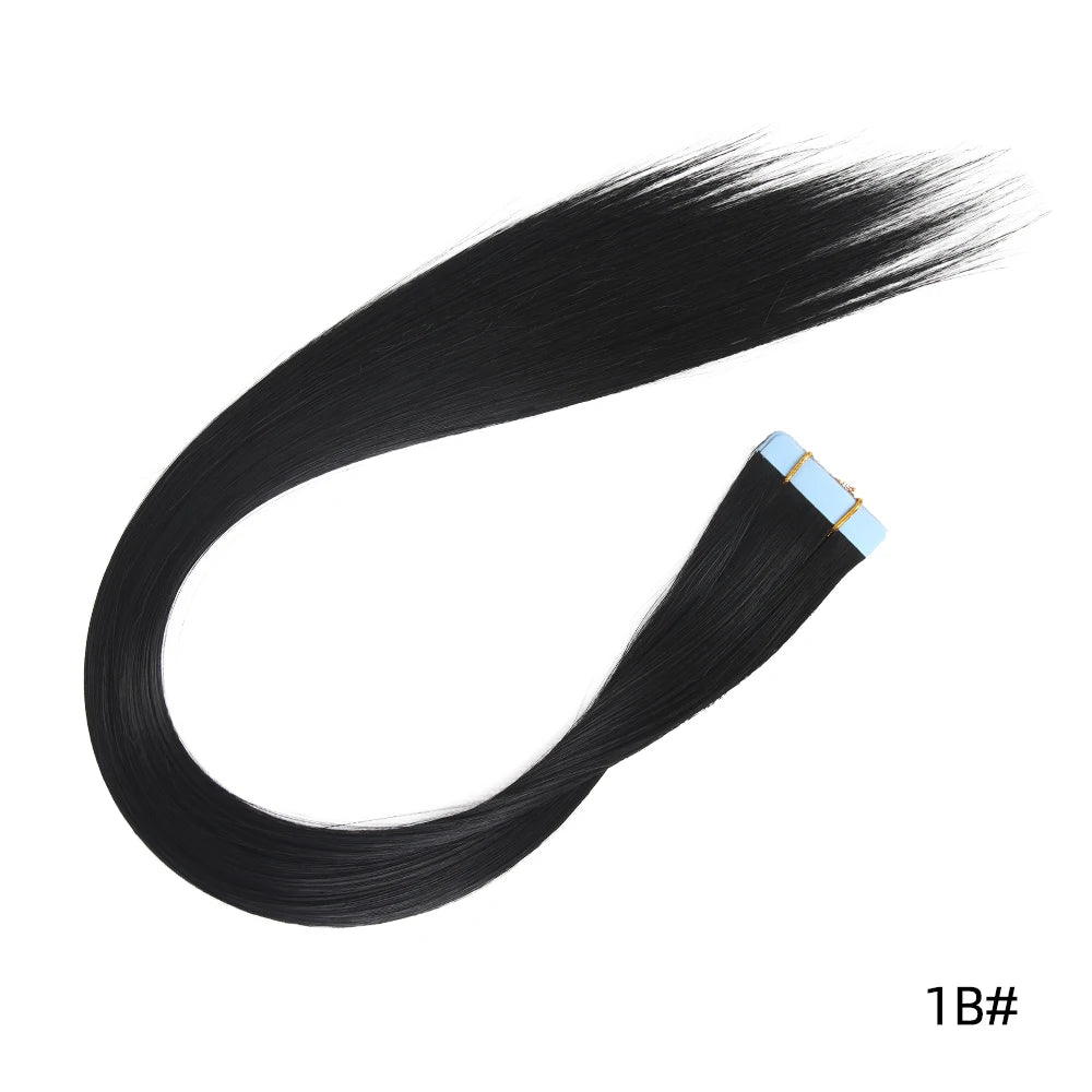 Tape in Hair Extensions Human Hair, 20Inch 10Pcs  25g  Seamless Weft Tape Invisible Adhesive Tape In Hair Extensions