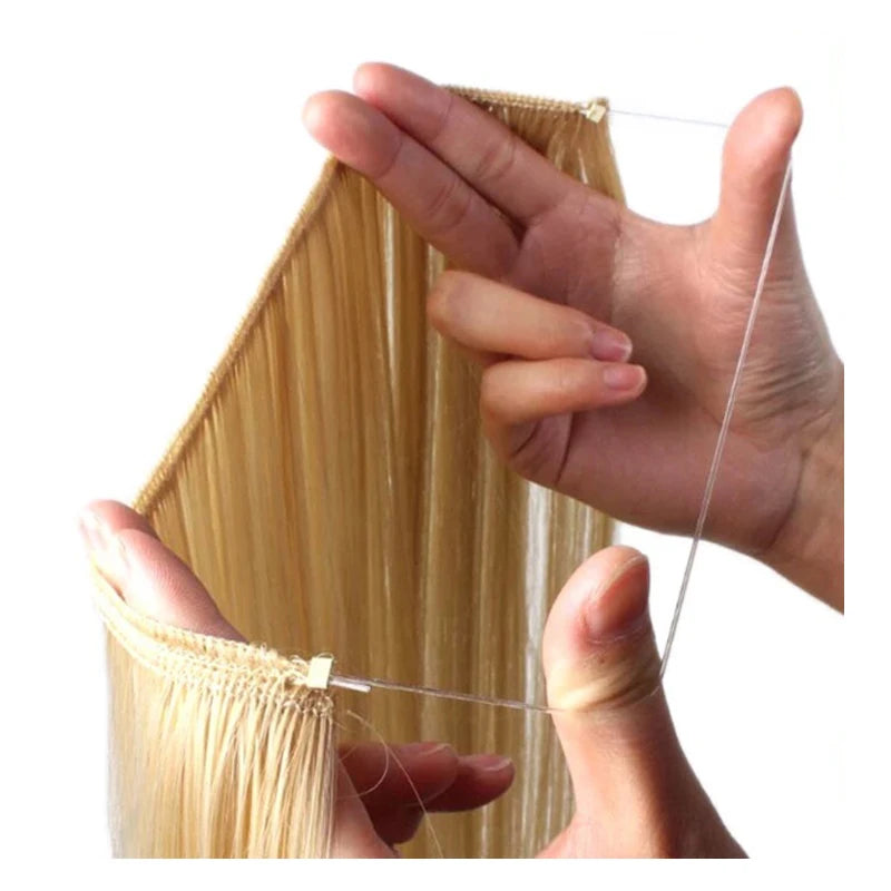 Invisible Halo Fish line Hair Extensions 24”