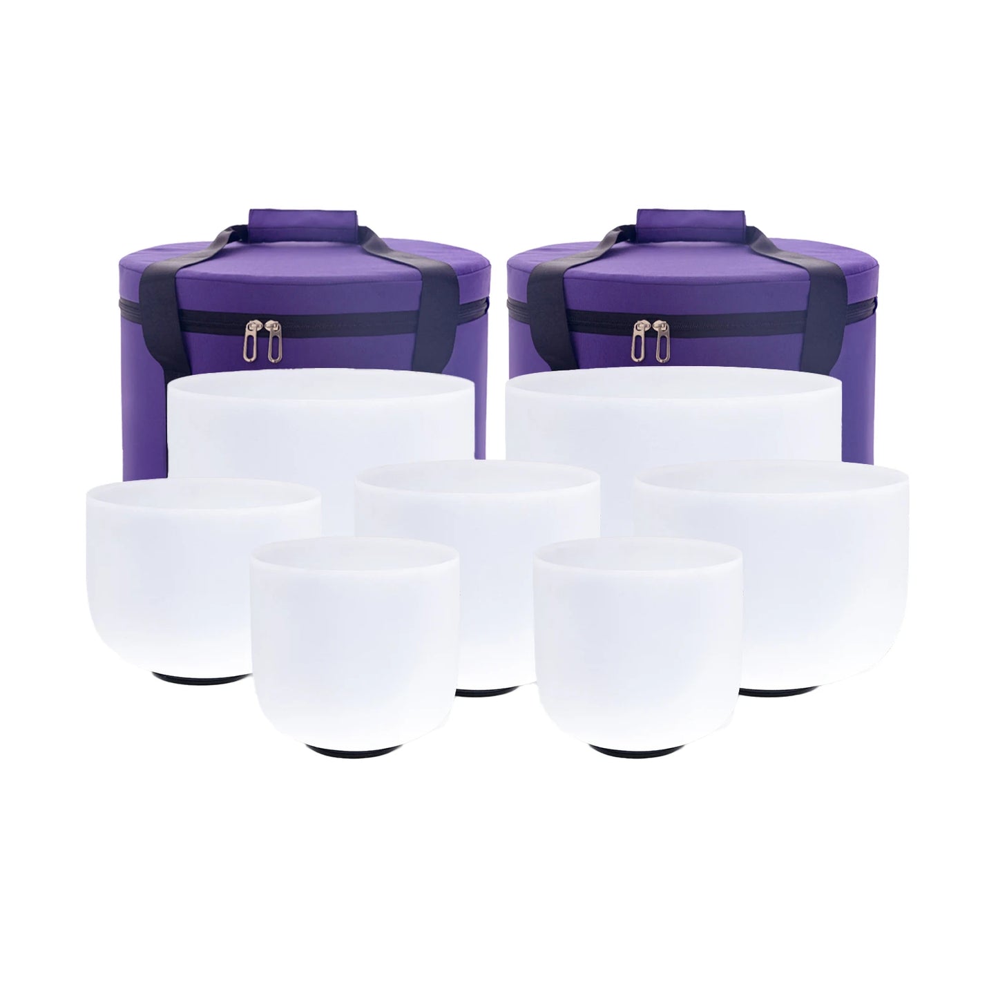 Crystal Singing Bowls Chakra Set of 7 with Carrying Cases for Yoga Medication Sound Healing for Deep Relaxation 7"-12"