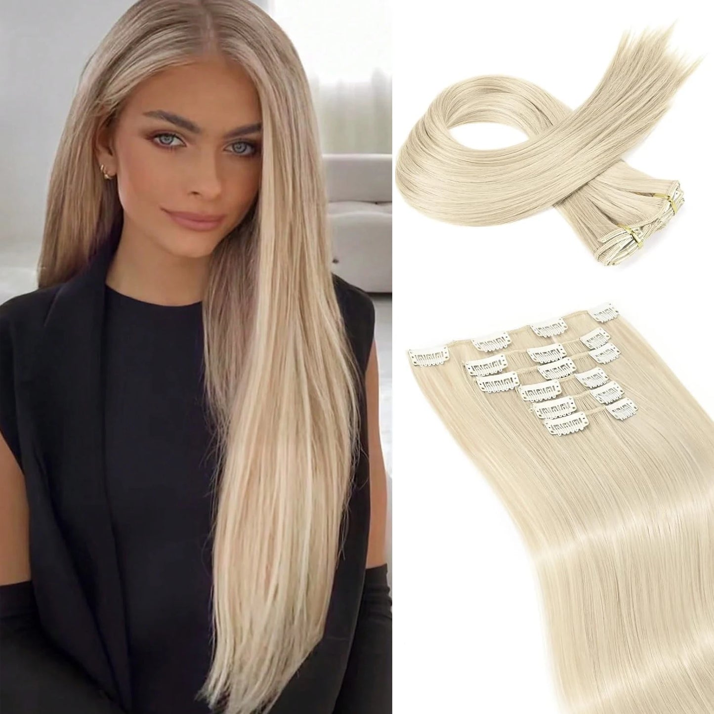 Clip in Hair Extensions Real Natural Hair Remy Straight Set 5&7 Pcs Brazilian Clip in Human Hair Extensions