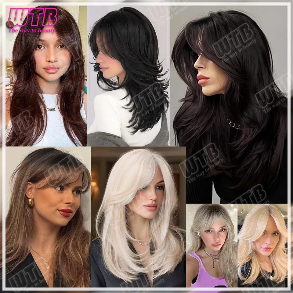 Hair Topper with Bangs & Layers Style Subtle Diva Volume