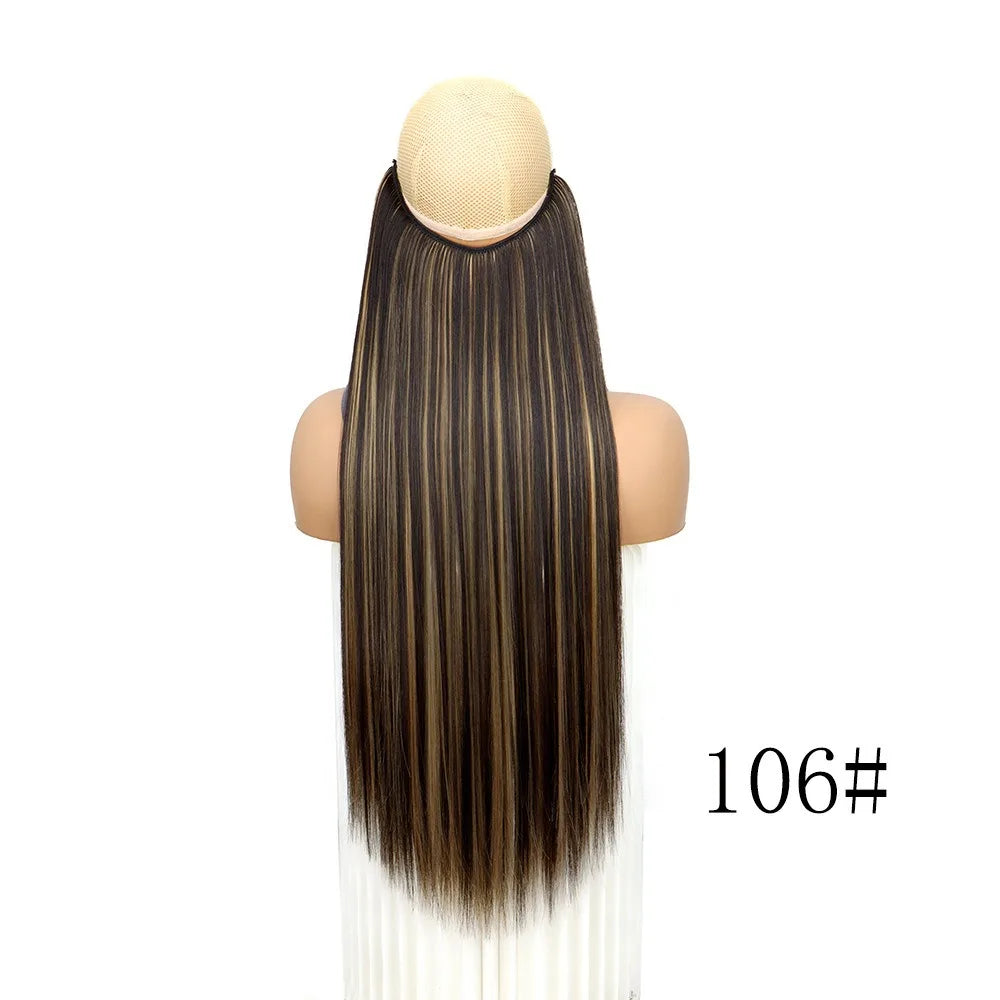 Invisible Halo Fish line Hair Extensions 24”