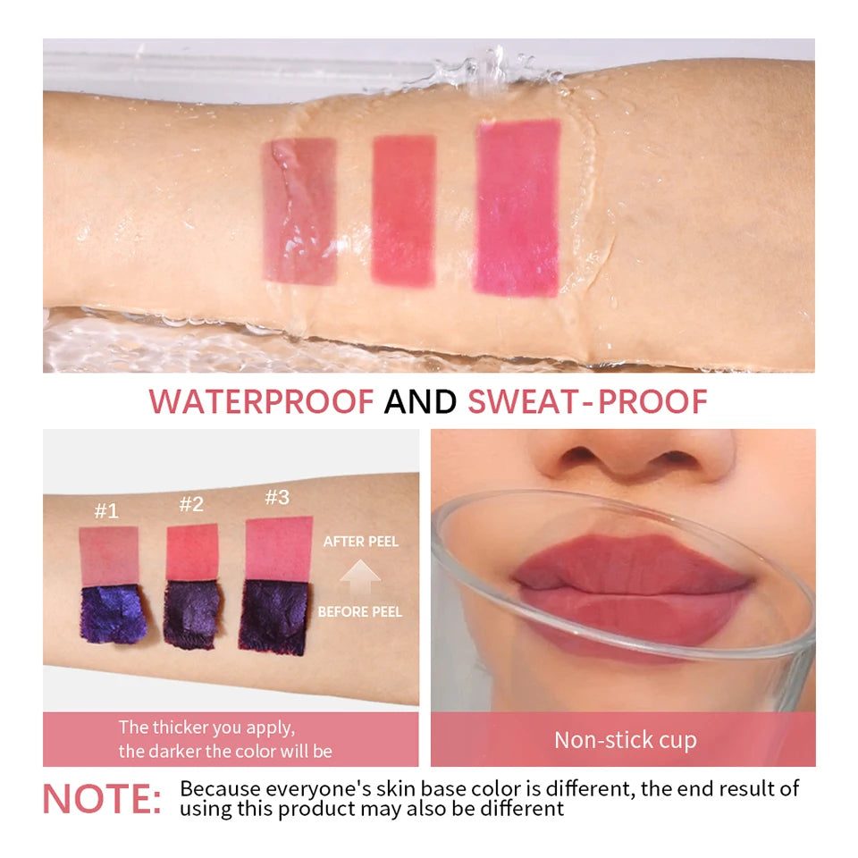 Korean Matte Lip Stain Tint Peel Off Matte Waterproof Makeup
