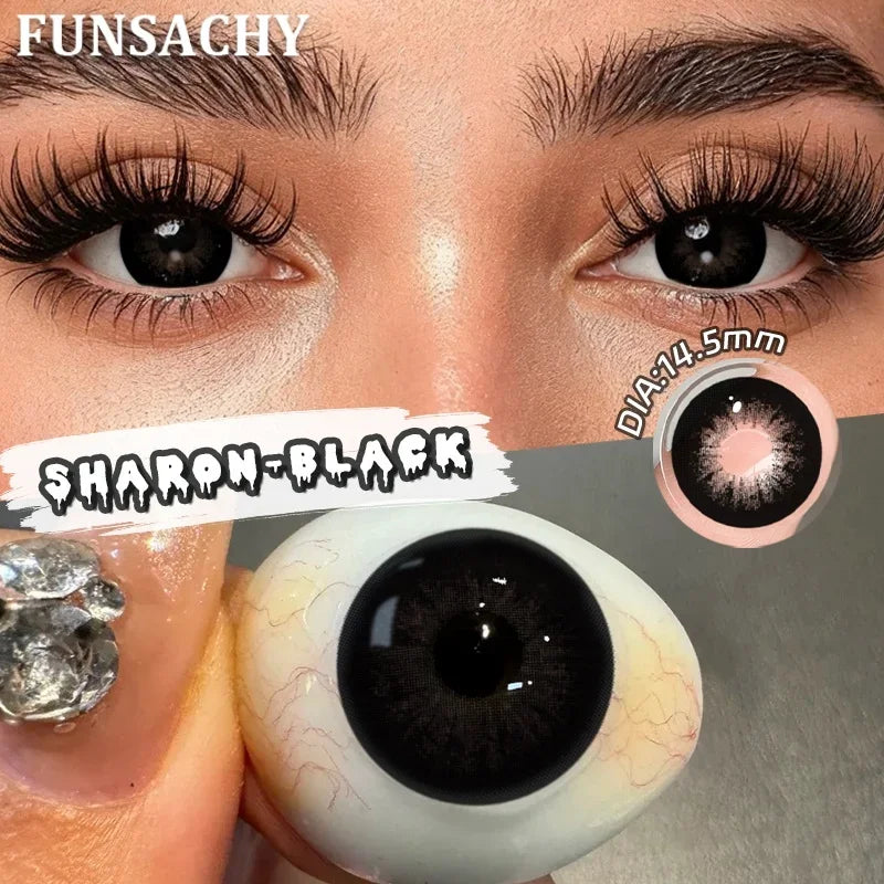 FUNSACHY 1 Pair Cosmetic Pupils for Costume Makeup contact lens