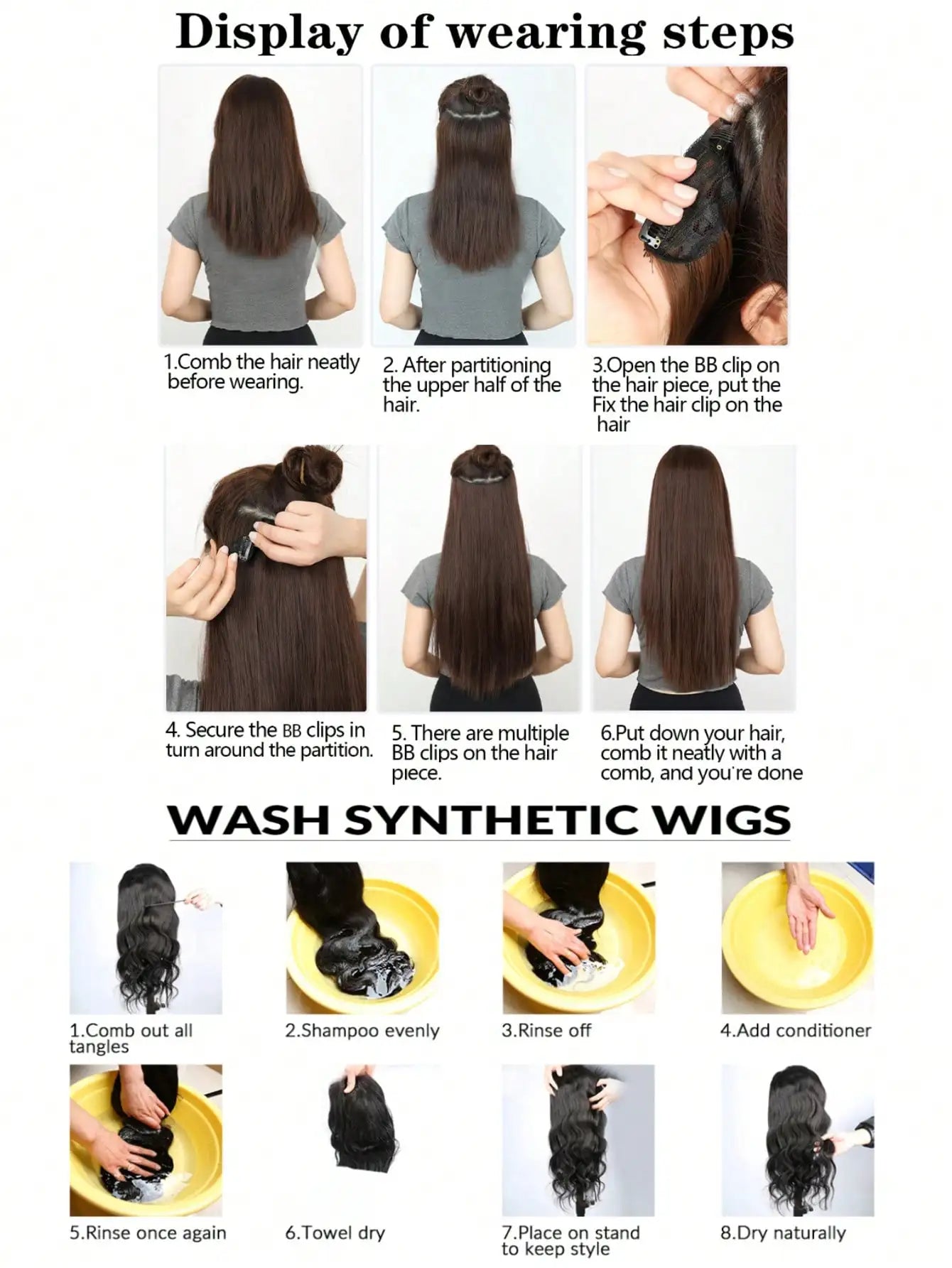 Clip in Hair Extensions Real Natural Hair Remy Straight Set 5&7 Pcs Brazilian Clip in Human Hair Extensions