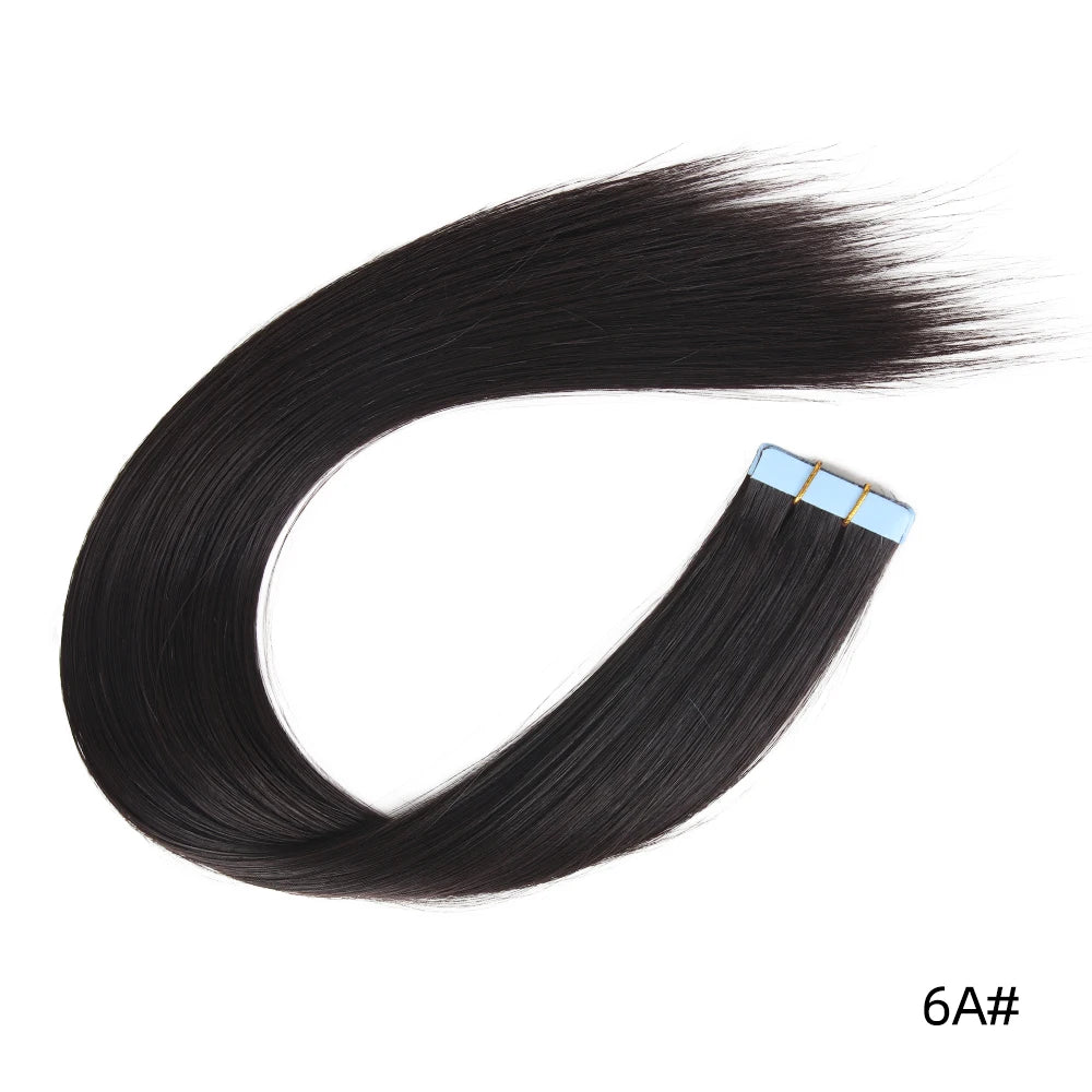 Tape in Hair Extensions Human Hair, 20Inch 10Pcs  25g  Seamless Weft Tape Invisible Adhesive Tape In Hair Extensions