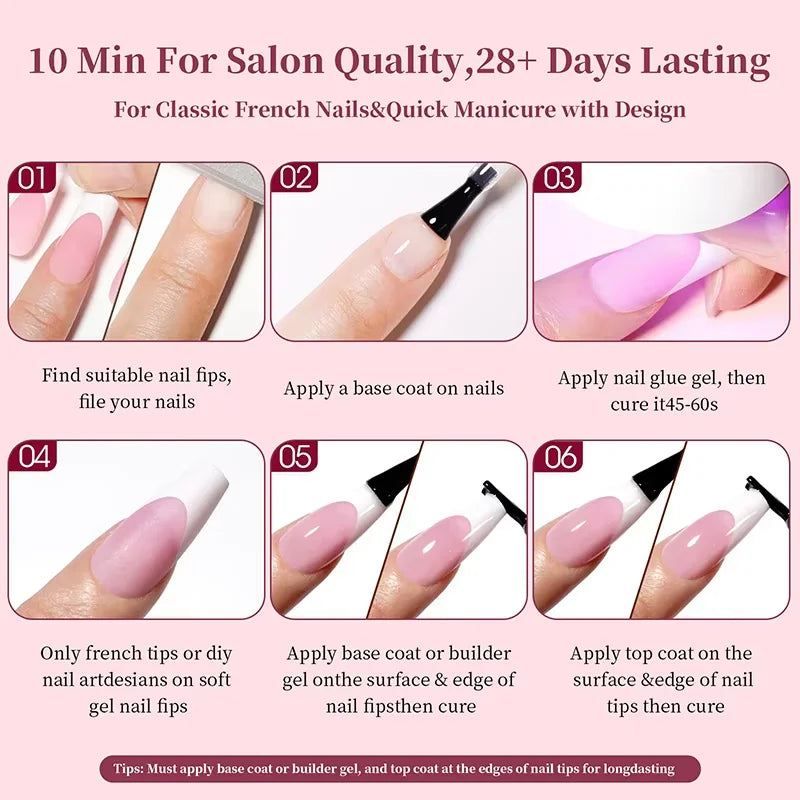 150Pcs/Box Acrylic Press on Nails Full Cover Fake False Tips Soft Gel Extension T-shaped Oval Capsule Almond Sculpted Salon DIY