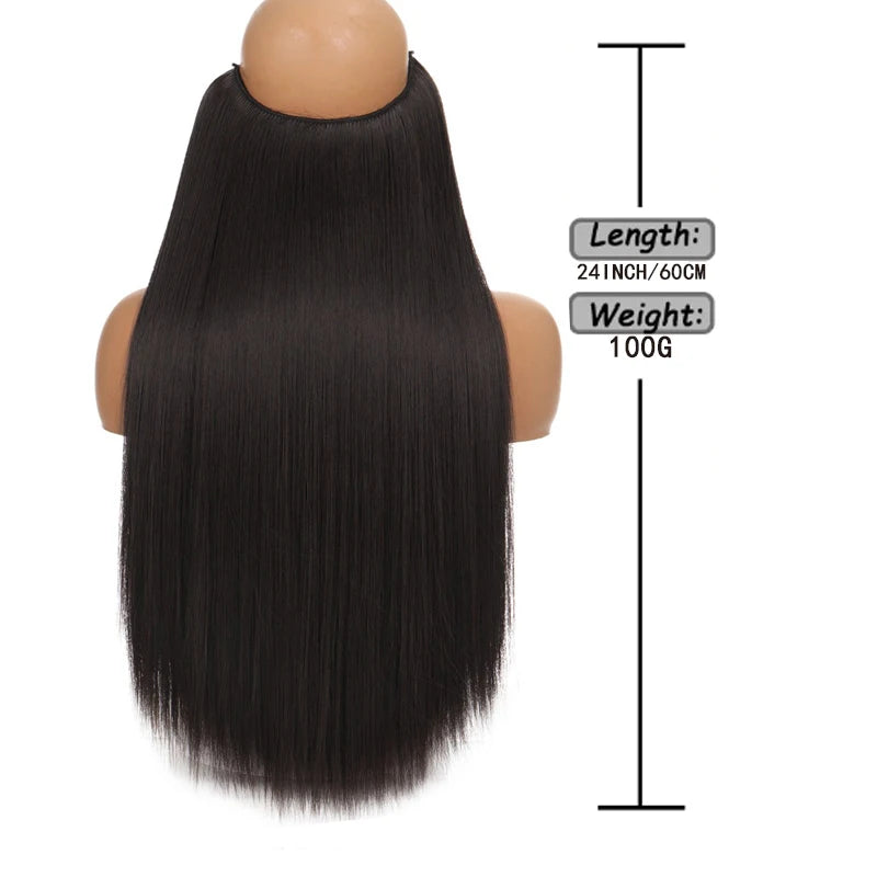 Invisible Halo Fish line Hair Extensions 24”