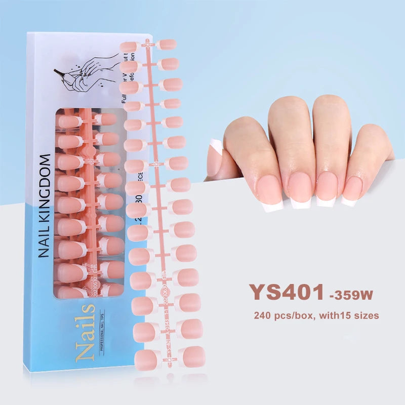 150Pcs/Box Acrylic Press on Nails Full Cover Fake False Tips Soft Gel Extension T-shaped Oval Capsule Almond Sculpted Salon DIY