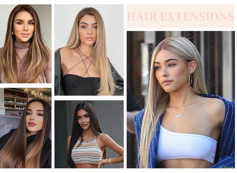 Clip in Hair Extensions Real Natural Hair Remy Straight Set 5&7 Pcs Brazilian Clip in Human Hair Extensions