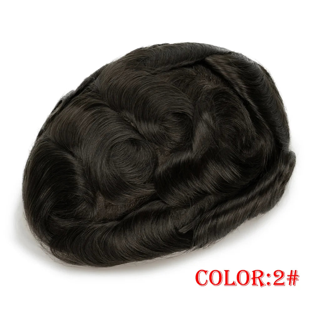 Remy Human Hair Toupee , Capillary Topper , Men's Brazilian Hair System