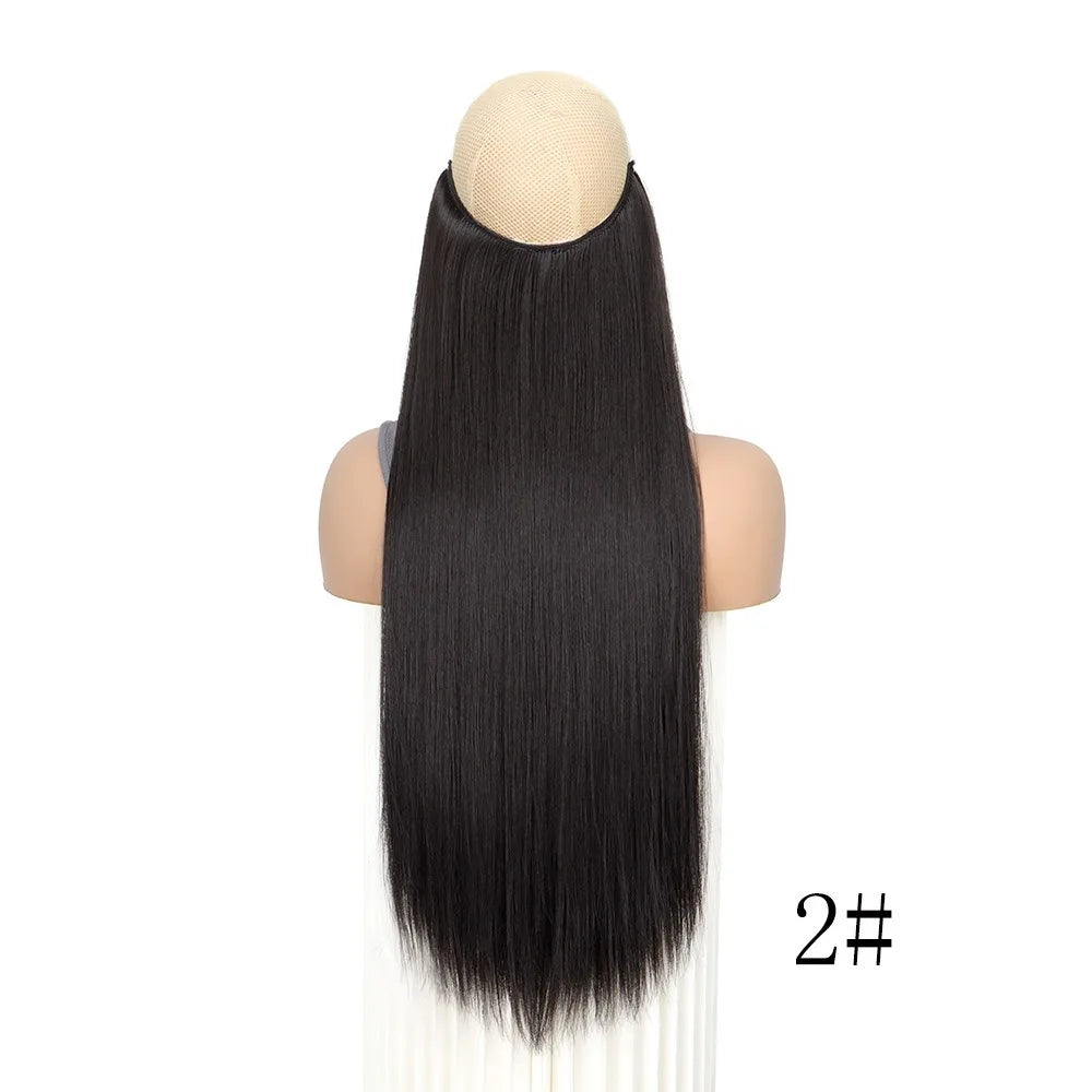 Invisible Halo Fish line Hair Extensions 24”