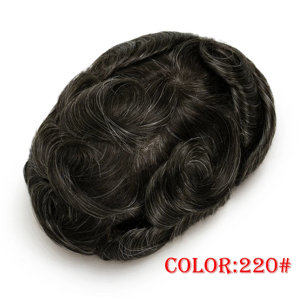 Remy Human Hair Toupee , Capillary Topper , Men's Brazilian Hair System