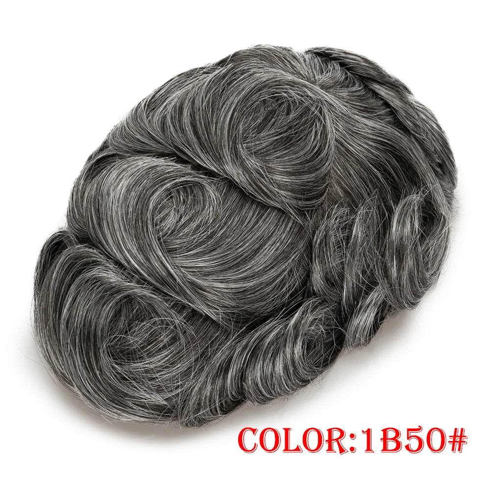 Remy Human Hair Toupee , Capillary Topper , Men's Brazilian Hair System