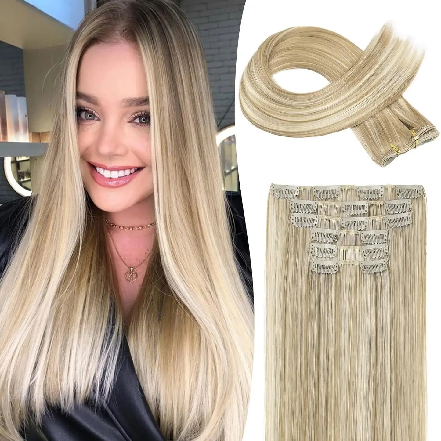 Clip in Hair Extensions Real Natural Hair Remy Straight Set 5&7 Pcs Brazilian Clip in Human Hair Extensions