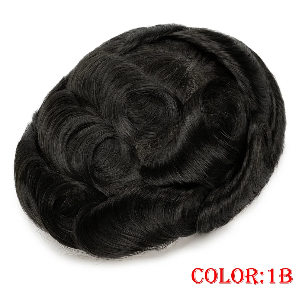 Remy Human Hair Toupee , Capillary Topper , Men's Brazilian Hair System