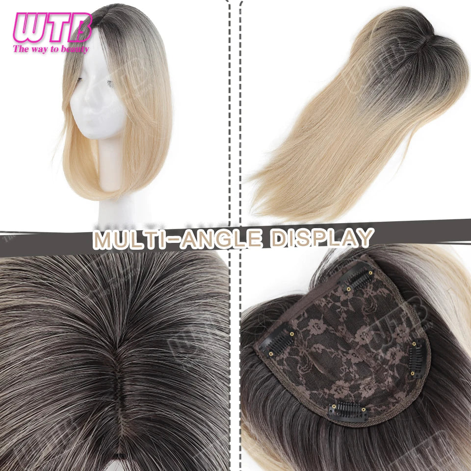 Hair Topper with Bangs & Layers Style Subtle Diva Volume