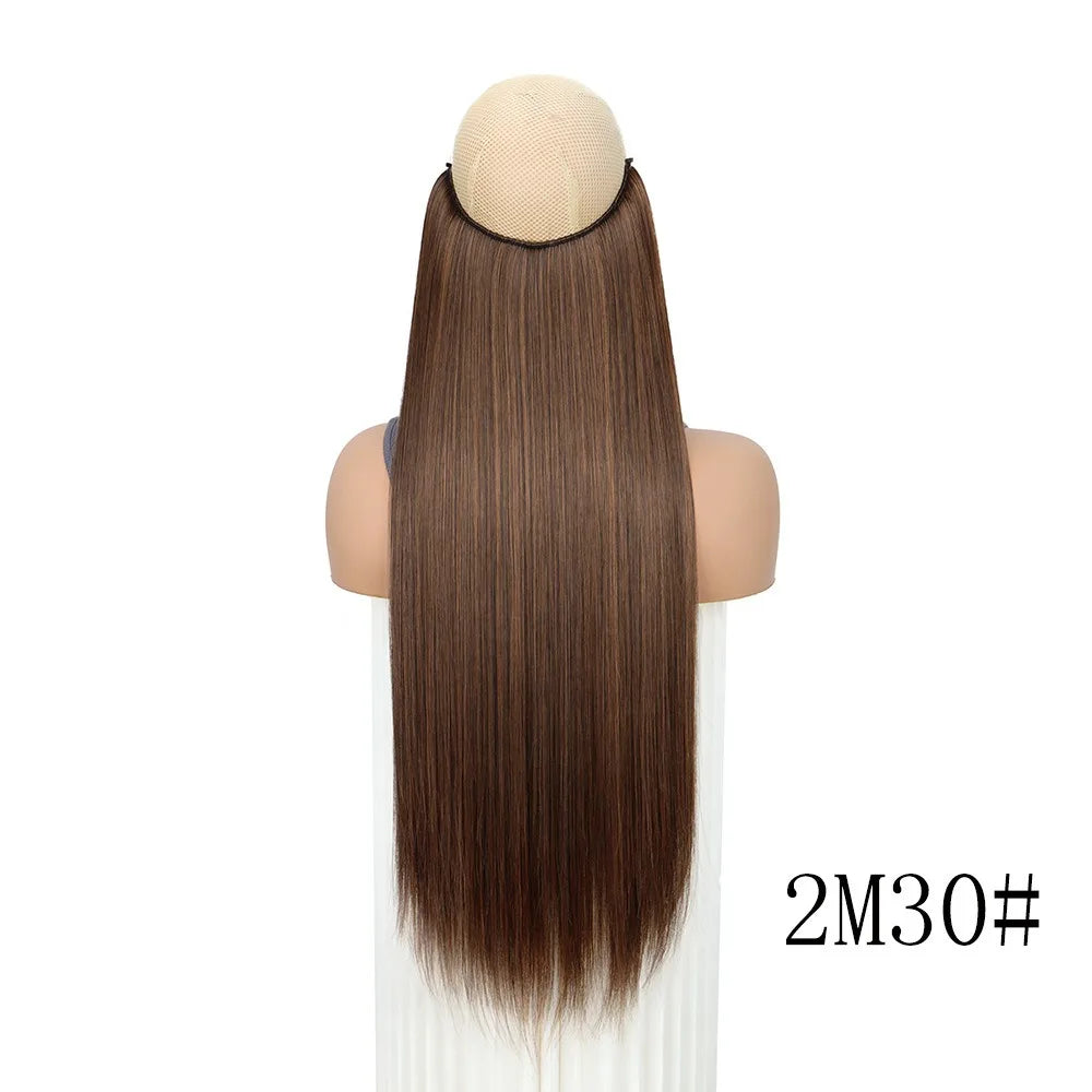 Invisible Halo Fish line Hair Extensions 24”