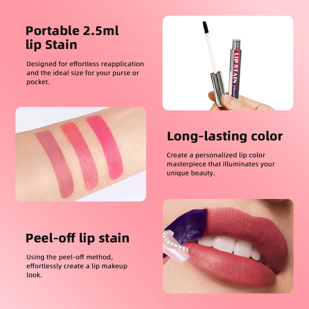 Korean Matte Lip Stain Tint Peel Off Matte Waterproof Makeup