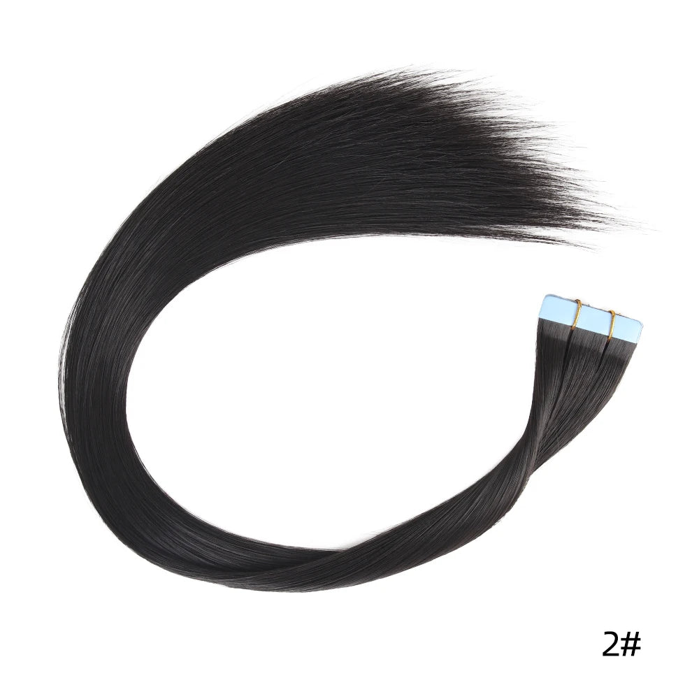 Tape in Hair Extensions Human Hair, 20Inch 10Pcs  25g  Seamless Weft Tape Invisible Adhesive Tape In Hair Extensions