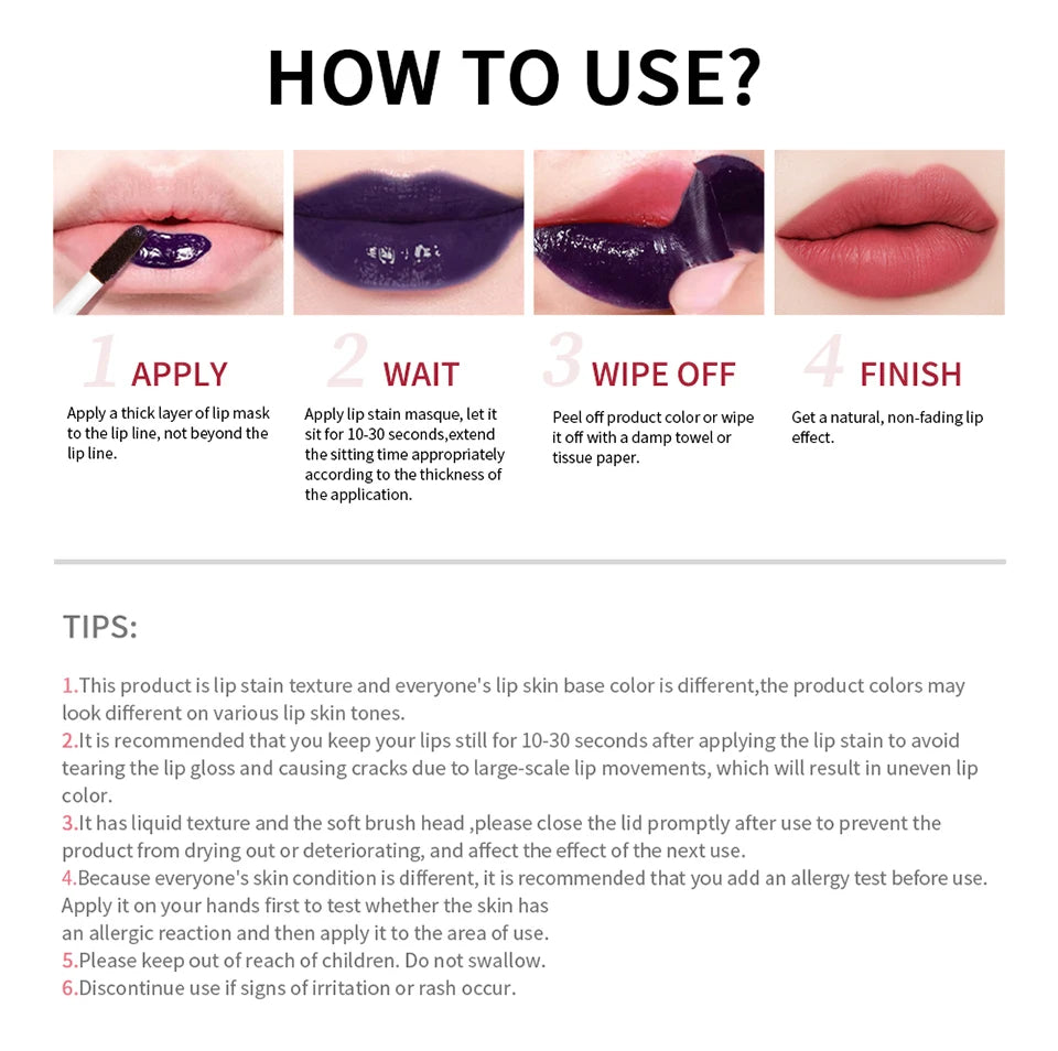 Korean Matte Lip Stain Tint Peel Off Matte Waterproof Makeup